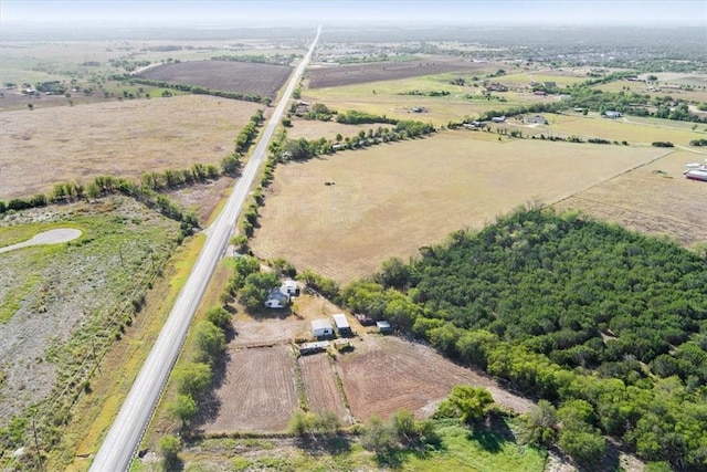 aerial view featuring a rural view