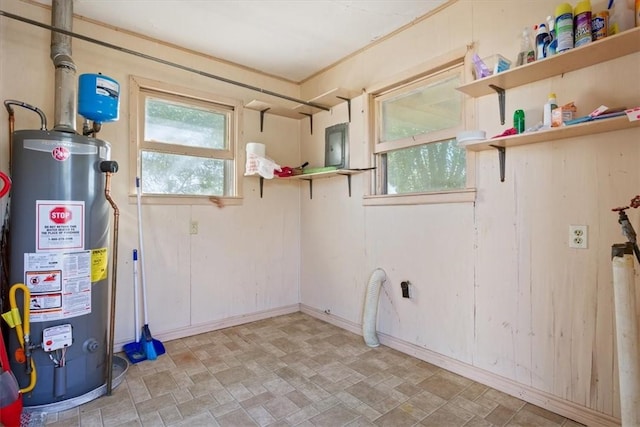 interior space featuring gas water heater