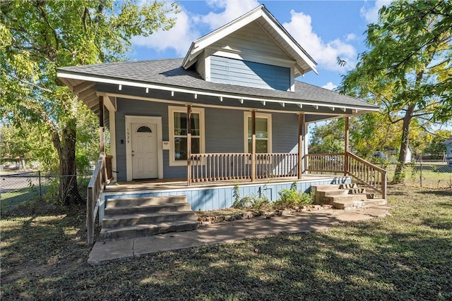 view of front of house with covered porch