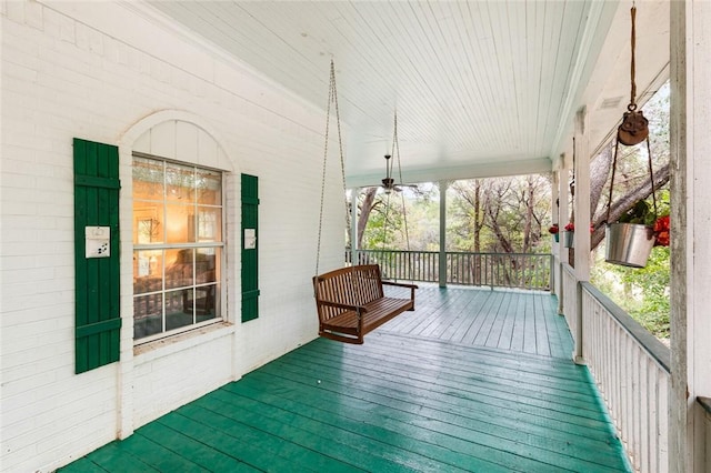 wooden deck with a porch