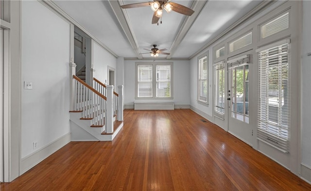 interior space with ceiling fan and plenty of natural light