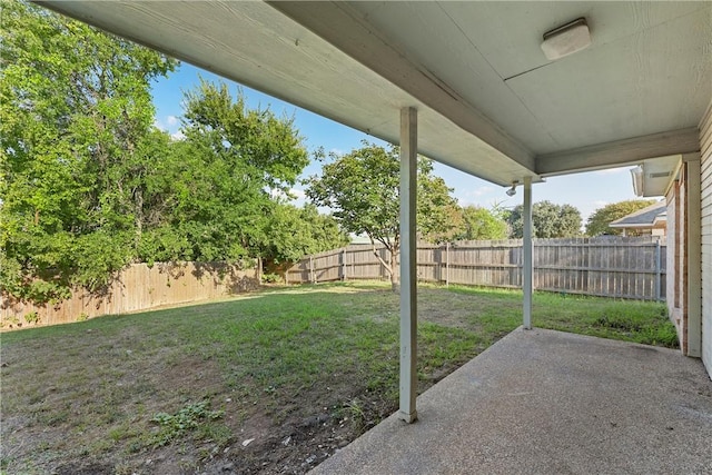 view of yard with a patio area