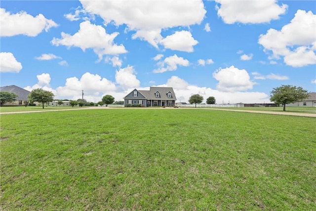 view of front of home with a front yard