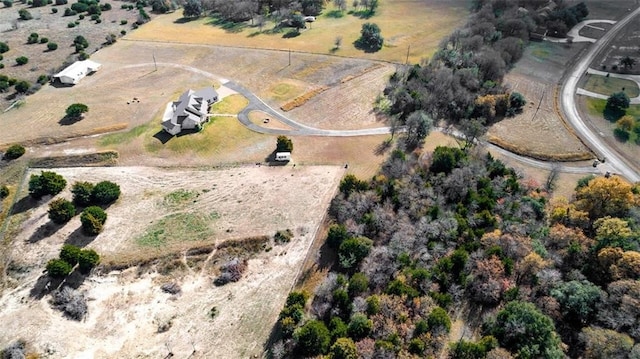 drone / aerial view with a rural view