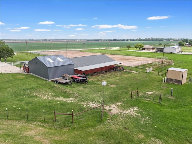 bird's eye view with a rural view