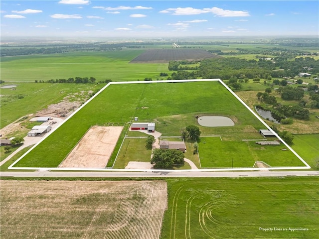 aerial view featuring a rural view