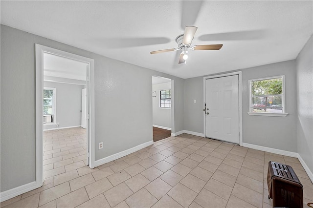 foyer featuring plenty of natural light and baseboards