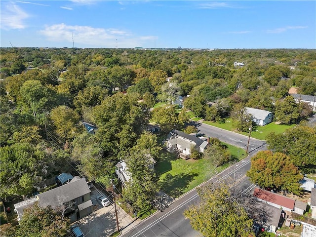 aerial view featuring a forest view