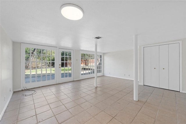 interior space featuring light tile patterned flooring