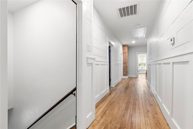 hallway featuring light hardwood / wood-style floors