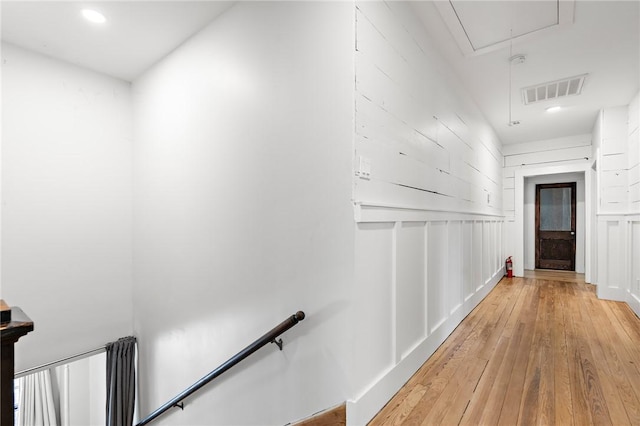 hall featuring light hardwood / wood-style flooring