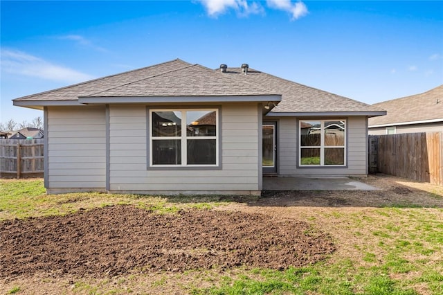 rear view of property with a patio area