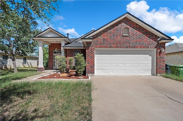 view of front of house with a garage