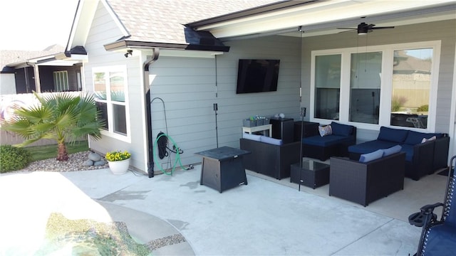 view of patio / terrace with outdoor lounge area and ceiling fan