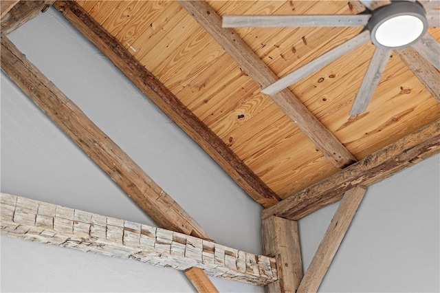 room details with wooden ceiling and beam ceiling