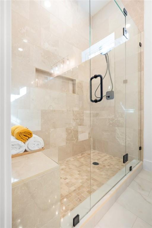 bathroom featuring walk in shower