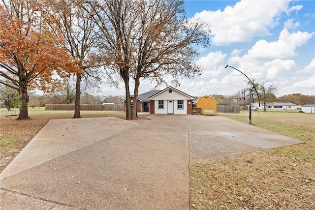 exterior space with a front yard