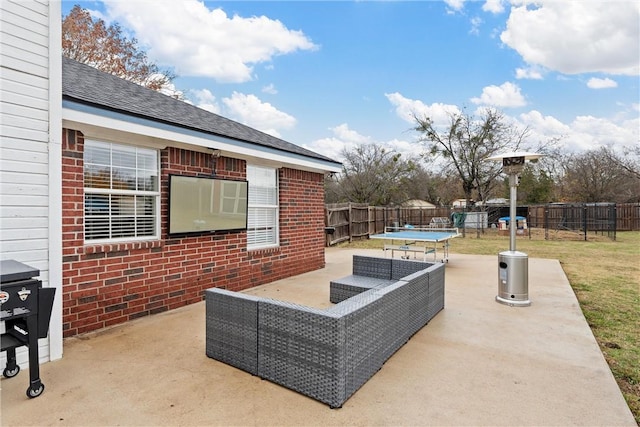 view of patio / terrace featuring an outdoor living space