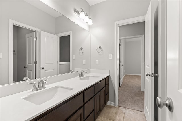 bathroom featuring vanity and tile patterned floors