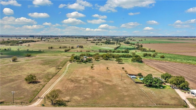 aerial view featuring a rural view