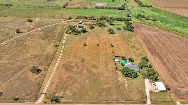 bird's eye view with a rural view