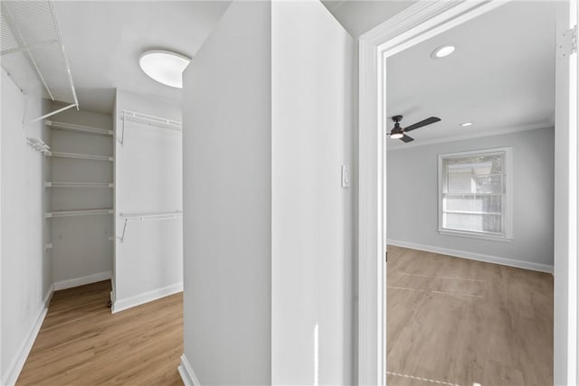 interior space with light hardwood / wood-style flooring