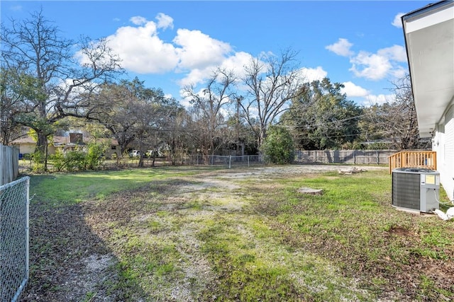 view of yard with central AC