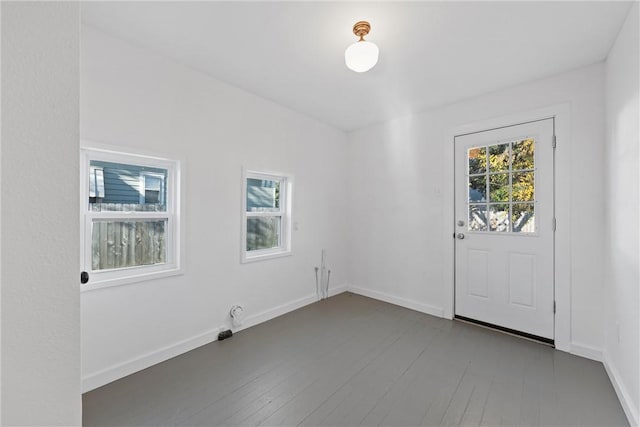 foyer with dark wood-type flooring