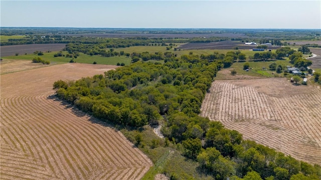 birds eye view of property featuring a rural view