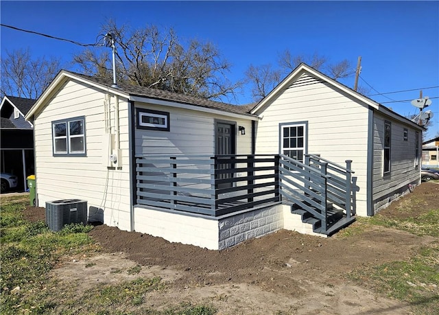 view of front of property with central AC