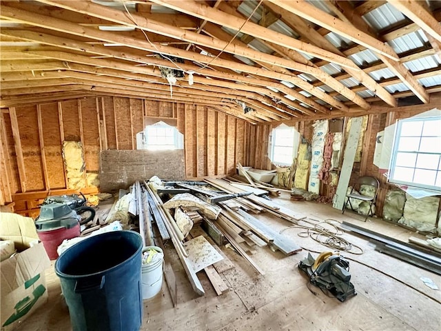 attic with plenty of natural light