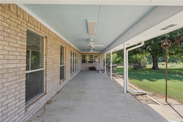 view of patio / terrace with ceiling fan