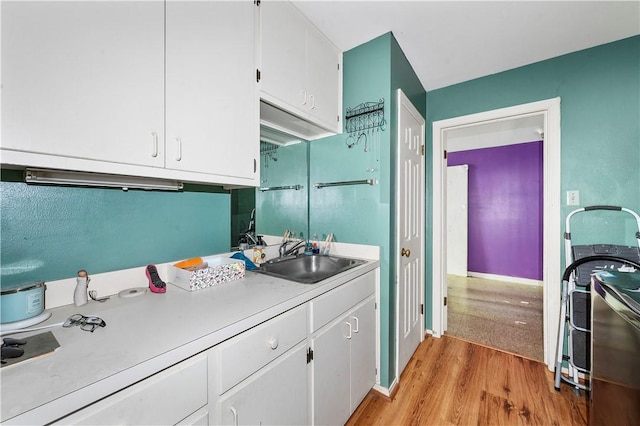 bathroom featuring hardwood / wood-style floors and sink