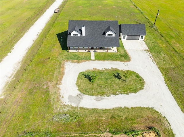 aerial view featuring a rural view