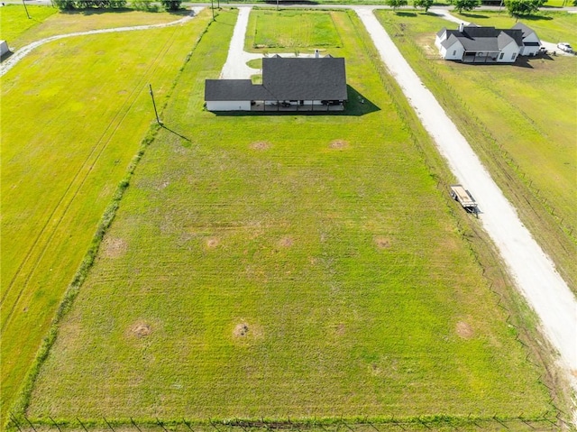 aerial view with a rural view