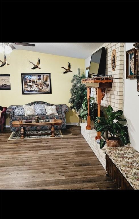 living room featuring wood-type flooring