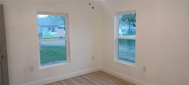 unfurnished room featuring light hardwood / wood-style flooring