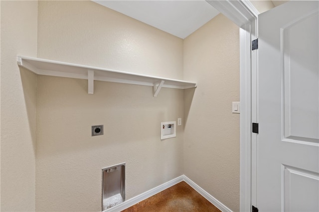 washroom with laundry area, baseboards, washer hookup, and electric dryer hookup