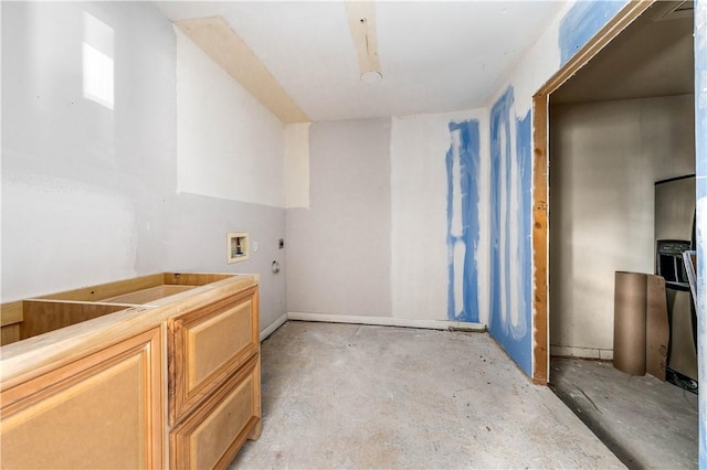 bathroom with concrete floors