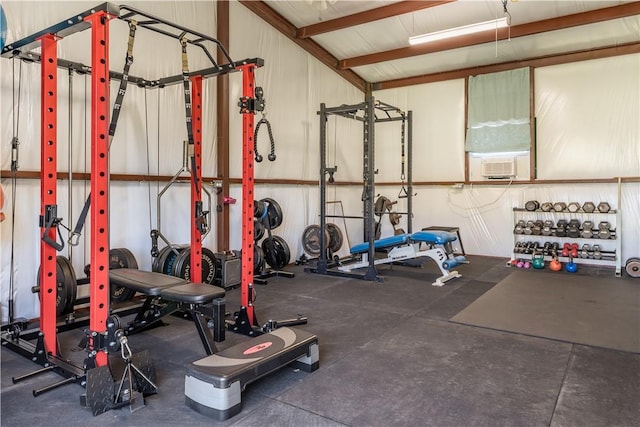 workout area with cooling unit