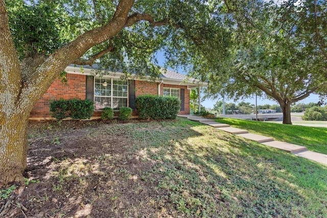 view of front of home featuring a front lawn