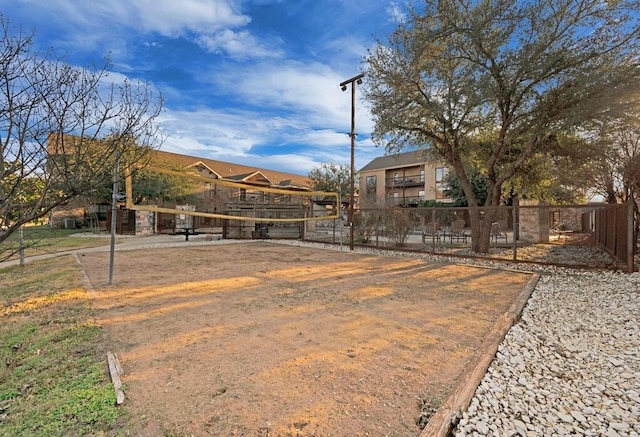 view of yard with volleyball court