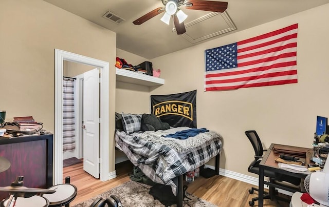 bedroom featuring light hardwood / wood-style floors