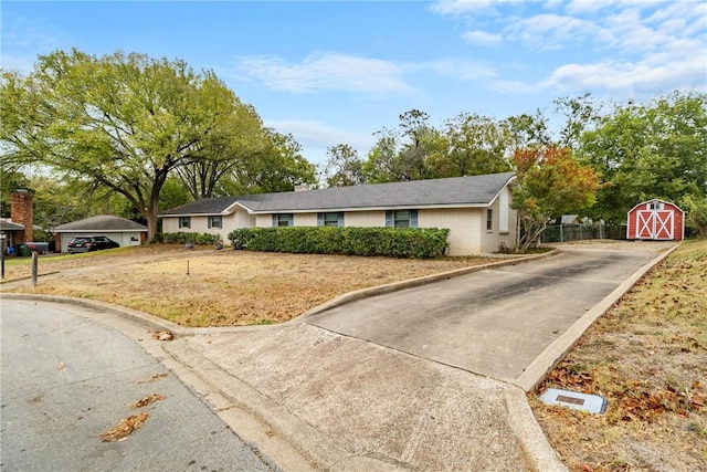 view of single story home