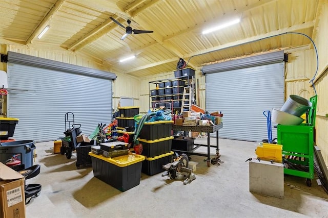 garage featuring metal wall