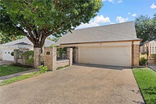 view of front of house with a garage