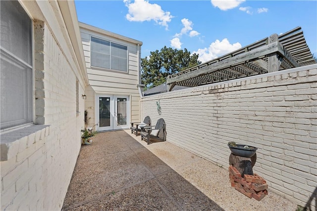 view of patio with french doors