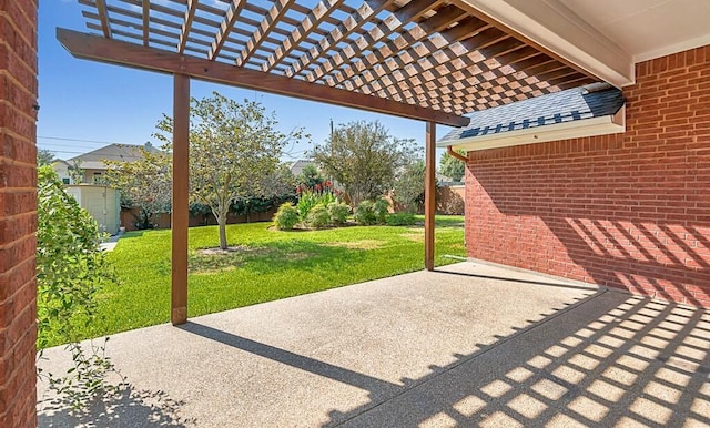 view of patio with a pergola