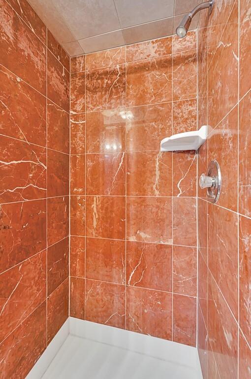 bathroom with tiled shower