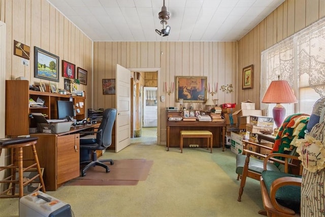 office area with light carpet